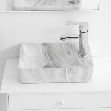 Felix 15 in. W x 8 in. D Modern Wall Mounted Rectangular Ceramic Mini Sink